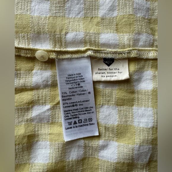 MADEWELL Woman's Cotton Linen Boxy Camp Shirt in Gingham Check, Size XS - Picture 4 of 7